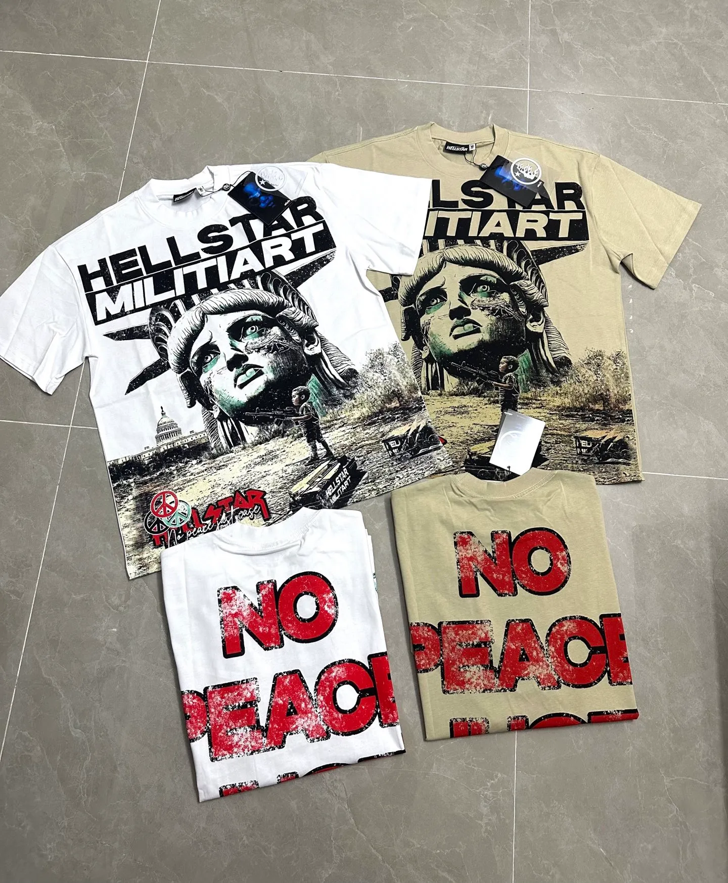 739# /Khaki I P54 In Stock Hellstar 、 T （fabric):32 240 Sizes（size）：S-M- L- X L （colour）：White、Khaki